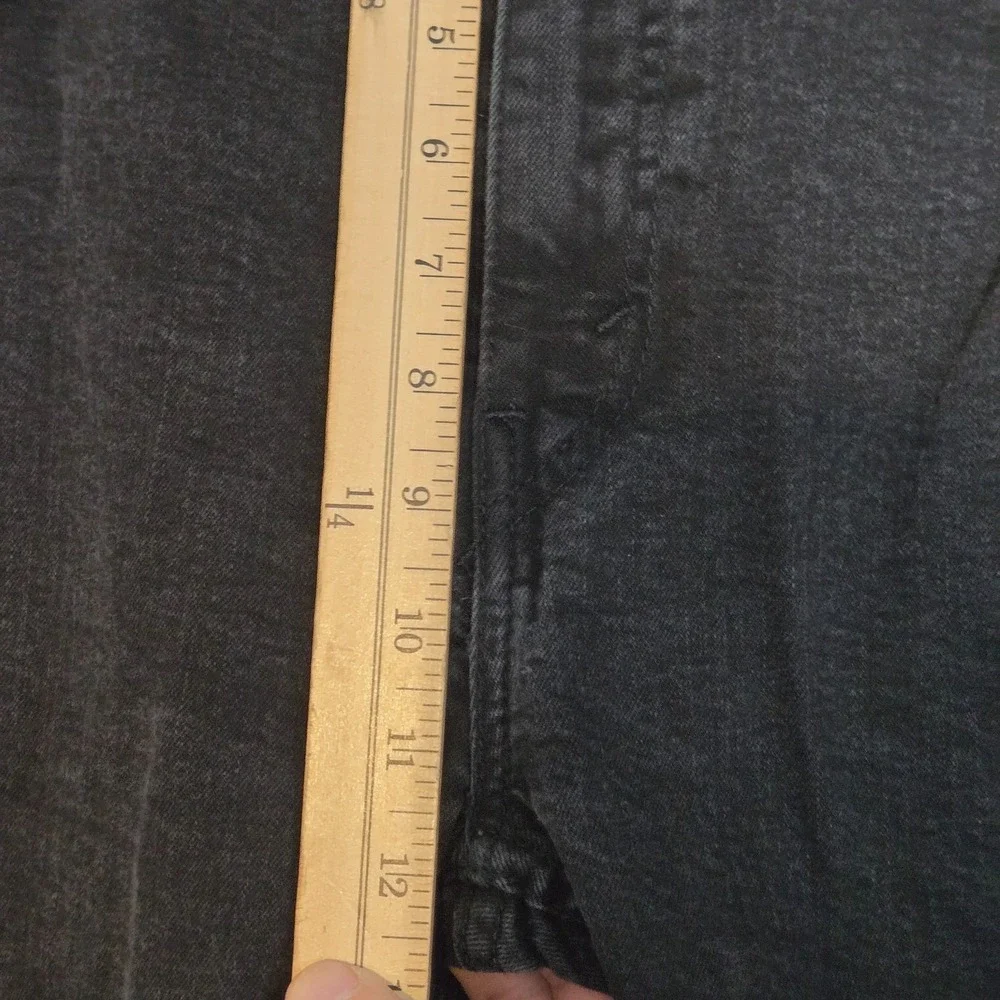 Levi 502 Jeans Mens Tag 38x32 (‎ Meas 36x28) Black Dark Wash Denim Pants Tapered